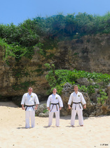 J-P:n, Tomin ja Sakun omat treenit rannalla.