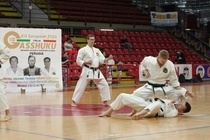 Suomen ryhmäne paritekniikoita loppunäytöksessä.